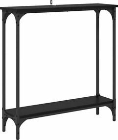 vidaXL Konzolasztal polcokkal Fekete tölgy 75 x 22,5 x 75 cm Faanyag