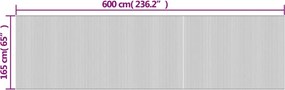 Világos természetes bambusz térelválasztó szélessége 600 cm magassága 165 cm