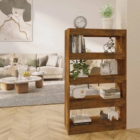 füstös tölgy színű fa könyvszekrény/térelválasztó 80x30x135 cm