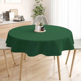 Goldea loneta dekoratív asztalterítő - sötétzöld - kör alakú Ø 100 cm