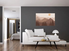 Kép - Barna hegyek N⁰1 (90x60 cm)