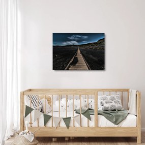 Egy kép a fa útról alkonyatkor (üvegen) (70x50 cm)