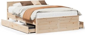 vidaXL tömör fenyőfa fejtámlás ágykeret matrac nélkül 150 x 200 cm
