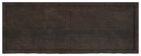 sötétbarna kezelt tömör tölgyfa fali polc 160 x 60 x (2-6) cm