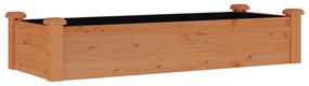 barna tömör fenyőfa kerti magaságyás béléssel 120x45x25 cm