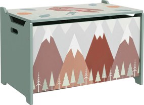 ZONEKIZ Gyermek tárolódoboz játéktároló 3-8 éves gyerekeknek 2 fogantyúval és medve mintával, 20 kg teherbírással könyvekhez és ruhákhoz hálószobában,