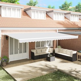 Automatikus Behúzható Napellenző Fehér 600x350 cm