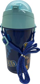 Sonic a sündisznó Speed Blue műanyag szívószálas kulacs akasztóval 500 ml