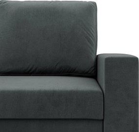 Zeus kanapéágy, bársony, bonell töltet, egyenes kartámasz, szürke