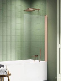 New Trendy New Soleo Copper Brushed zuhanyparaván 80 cm egyrészes réz csiszolt/átlátszó üveg P-0130
