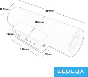 UNIVERSO Gipsz fali lámpa 2xGU10 250x75x100mm IP20 fehér