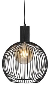 Design kerek függesztett lámpa, fekete, 30 cm - Wire Dos