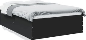 vidaXL fekete szerelt fa ágykeret 135 x 190 cm