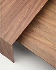 Sötét natúr színű dohányzóasztal diófa dekorral 70x140 cm Litto – Kave Home