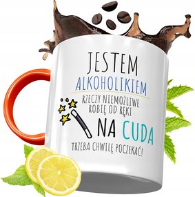 Narancssárga Bögre Alkoholistáknak Ajándék fényképes nyomattal