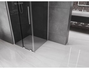 Mexen Velar, zuhanykabin tolóajtóval 120 x 120 cm, 8mm szürke üveg, króm, 871-120-120-41-01