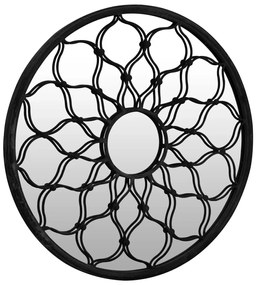 fekete kerek vas kerti tükör kültéri használatra 60 x 3 cm