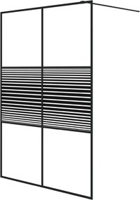 vidaXL fekete átlátszó ESG üveg zuhanyfal 140 x 195 cm