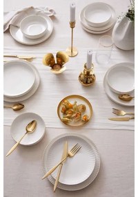 18 részes porcelán étkészlet, fehér/arany