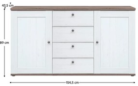 TEINA 2D4S komód, canyon fenyő