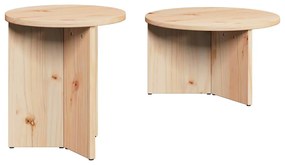 Dohányzóasztal 2 pcs Természetes 49 x 49 x 28 cm Tömör fenyőfa