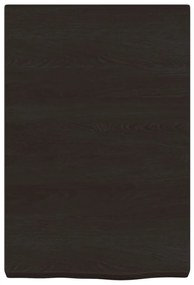 sötétbarna kezelt tömör tölgyfa fali polc 40x60x(2-6) cm