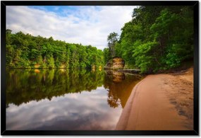 Poszter keretben 60x40 Trópusok Erdő Tó Strand