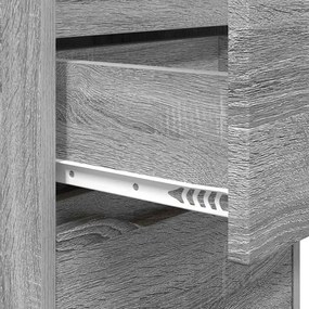 vidaXL Éjjeli asztal fiókkal Szürke Sonoma 40 x 30 x 467 cm Faanyag