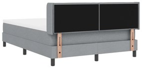 Boxspring ágy matraccal, világosszürke, 140 x 190 cm szövet