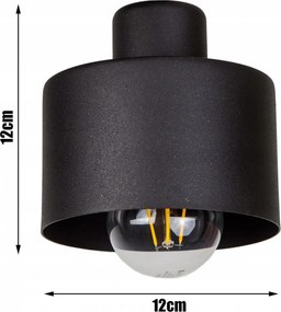 KÉSZLETKISÖPRÉS! Fali lámpa fekete fém búrával kapcsolóval | Loft - Industrial | Glimex Lavor 1xE27 GKL58C