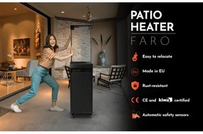 Planika Faro GAS - Kültéri gáz kandalló 142x36 cm 8kW fekete + védőborítás