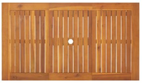 7 darabos kerti étkezőszett szürke poli rattan akáciából, Zsákrakásos kerti szék párnázattal 2 db szürke poli rattan