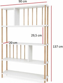 Könyvespolc, fehér, 90 cm – Peka145
