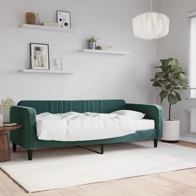 sötétzöld bársony heverő matraccal 90 x 200 cm