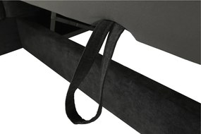 Ülőgarnitúra tárolóhellyel, szürke, szövet, balos, BUTON R