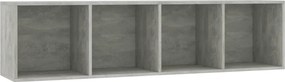 vidaXL betonszürke könyv-/TV-szekrény 143 x 30 x 36 cm