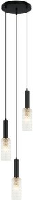ITALUX PND-43363-3-BK-BR PEROLA Többágú Függesztett Lámpa Fekete, Arany E14 IP20