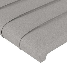 világosszürke szövet LED-es fejtámla 163x16x118/128 cm