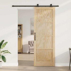 Tolóajtó Szett Természetes és fekete 83 x 232 cm