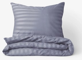 Goldea damaszt ágyneműhuzat - sötétszürke csíkos 200 x 200 és 2db 70 x 90 cm