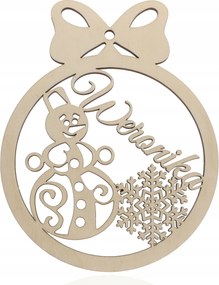 Nagy Fa Karácsonyi gömb Bármilyen Név Hóember Decoupage