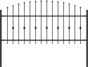 vidaXL Tüskés kerítés Fekete 200 x 130 cm Porszórt acél
