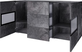 Baros 26 komód 132 cm - sötét beton / pala szürke