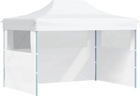 vidaXL fehér acél összecsukható rendezvénysátor 3 oldalfallal 280x410x315 cm