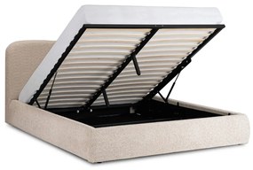 Kárpitozott Franciaágy Bézs Színben Ágynemütartóval. 160x200 BRISTOL