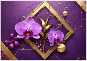 Fotótapéták 416x290 Lila orchideák és arany