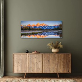 A havas hegycsúcsok képe (120x50 cm)