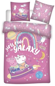 Peppa malac Galaxy ágyneműhuzat 140×200cm, 63×63 cm microfibre