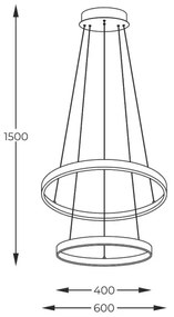 Zuma Line 18140GD-2 - LED Csillár zsinóron BRENO LED/50W/230V 3000/4000/6000K