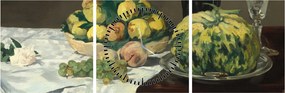 Kép - Edouard Manet, Still Life with Melon and Peaches, reprodukciók (órával) (90x30 cm)